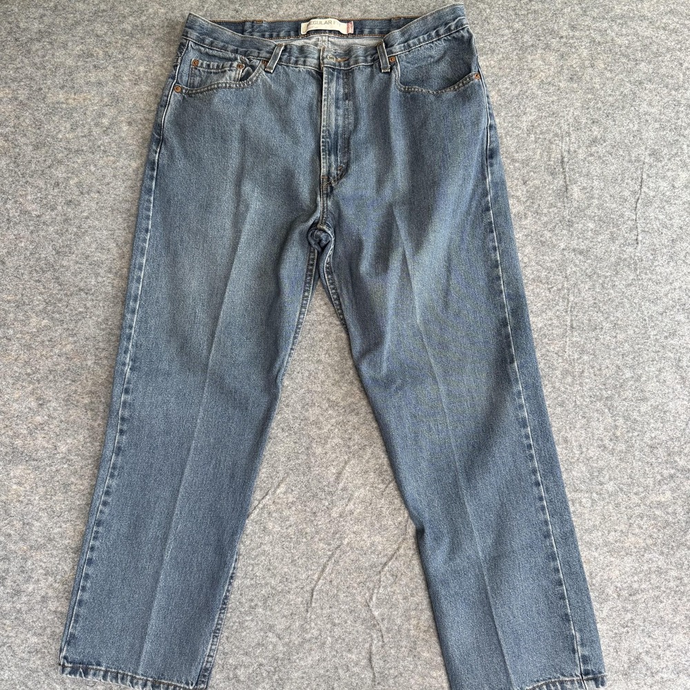 Levi's 505 Jeans Mens 38x29 (36x29) Reg Fit Straight Leg Denim Med Wash Batwing
